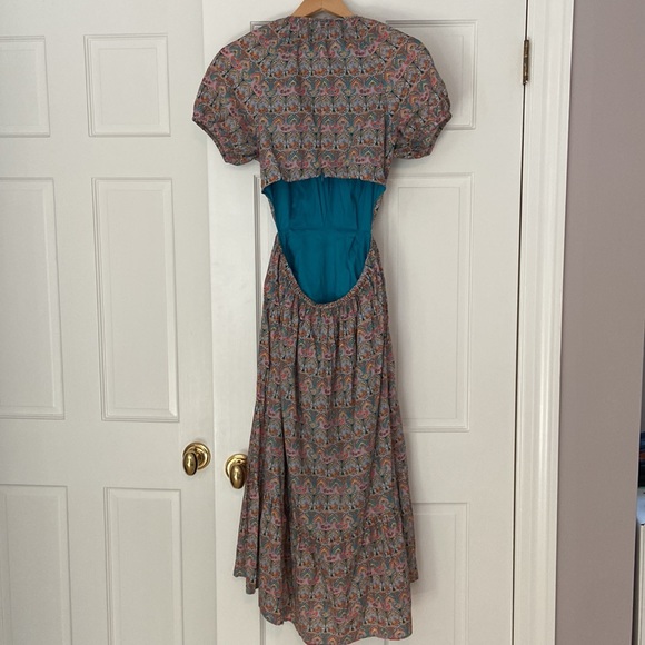 J. Crew Side and Back Cutout Liberty Fabric Cotton Midi Dress - Picture 4 of 11